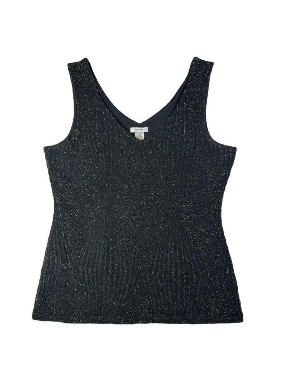 Cache Womens Glitter Tank Top Sz Large Gold Black Party Cocktail Evening Sparkle